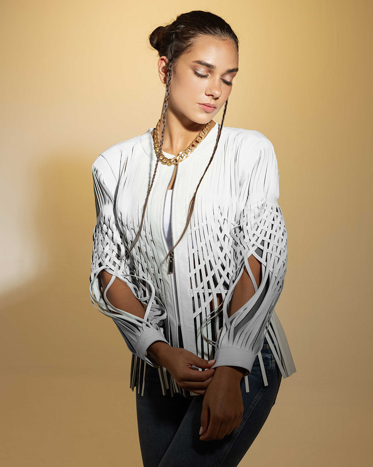 Attalea Leather Jacket White