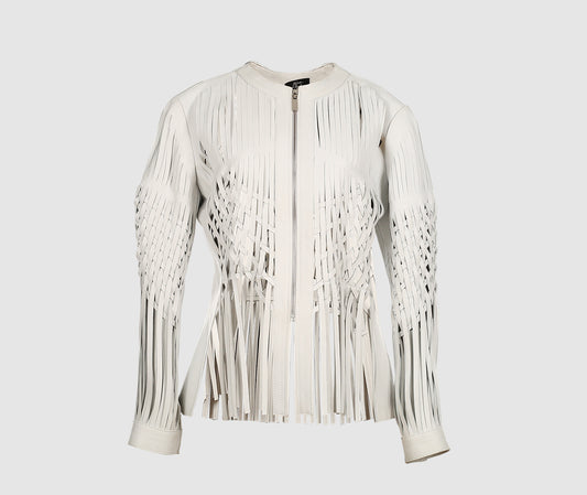 Attalea Leather Jacket White