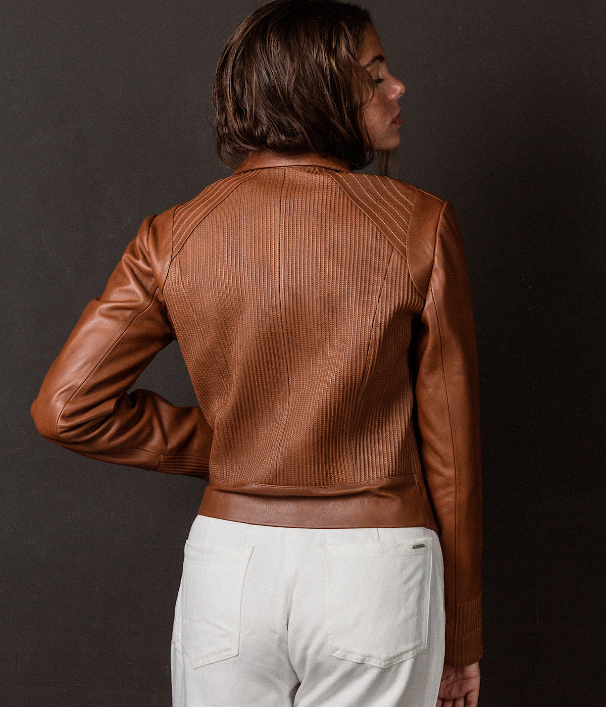 Ausborn Leather Jacket Camel