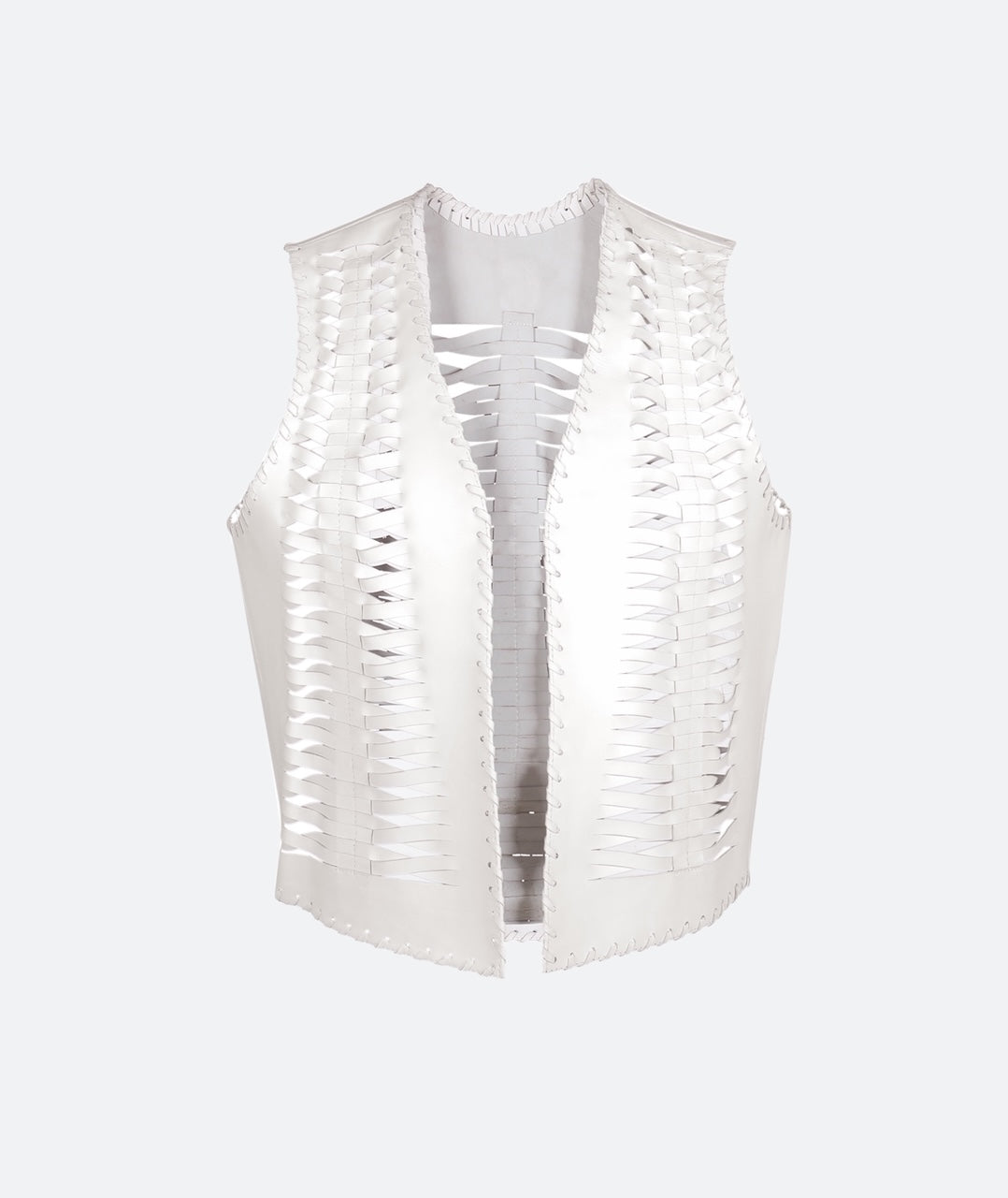 Avalon Leather Vest White