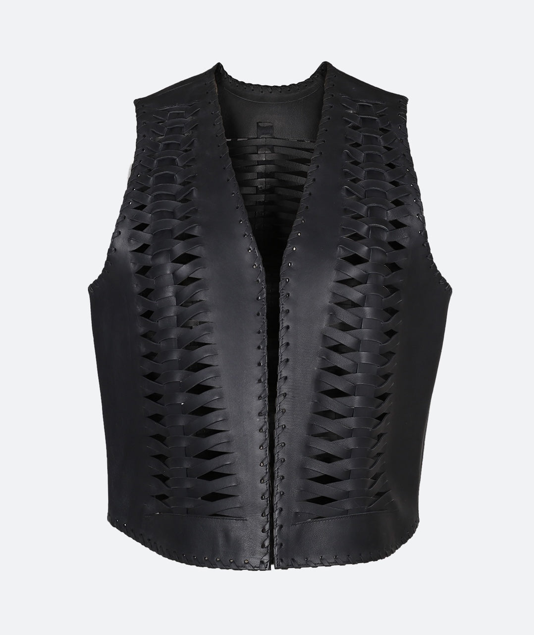 Avalon Leather Vest Black