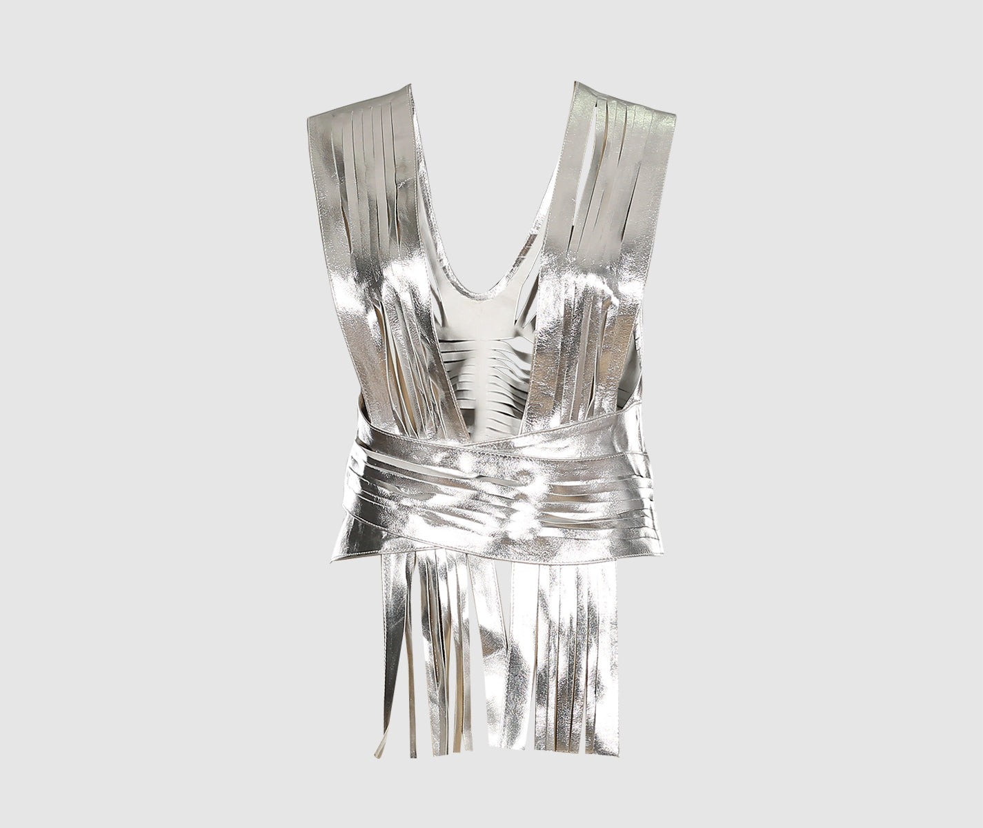Ayla Leather Belt Silver