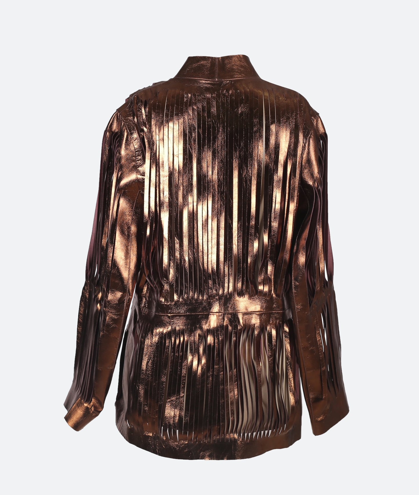 Ayla Leather Blazer Copper