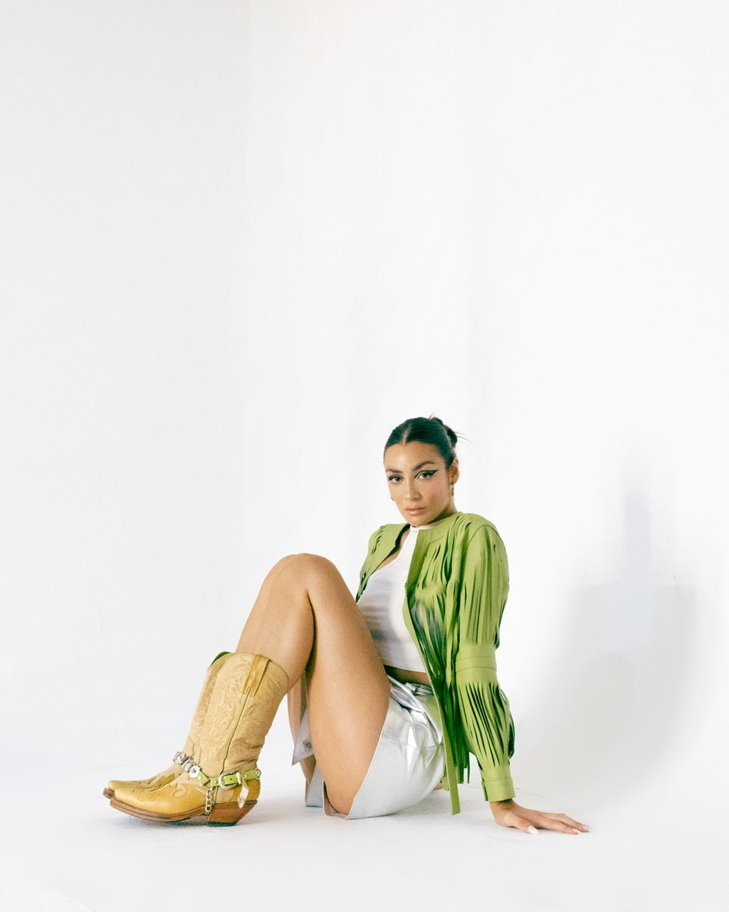 Ayla Leather Jacket Lime Green