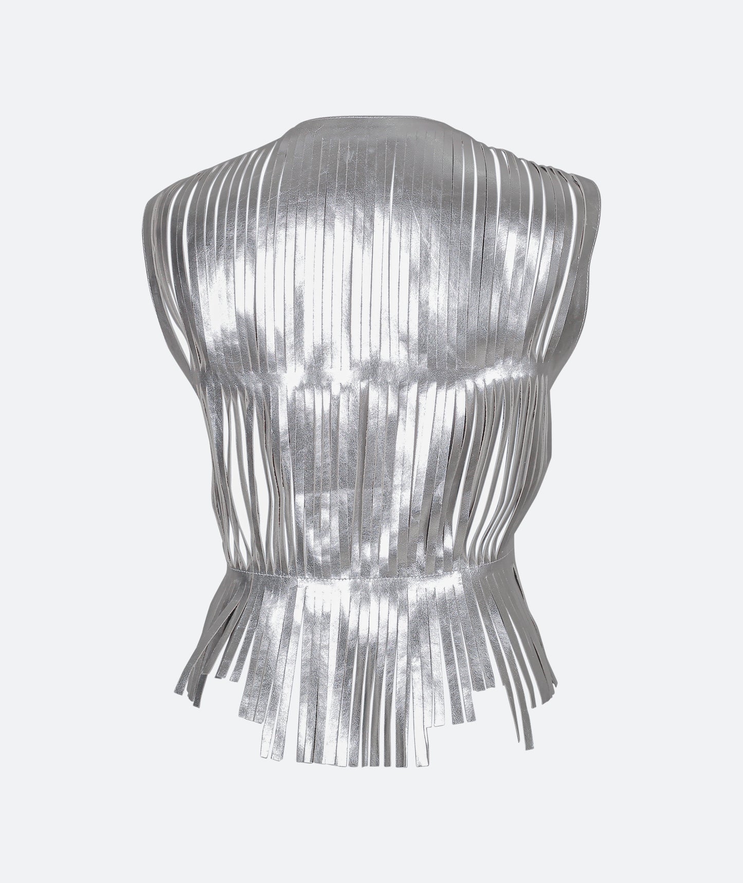 Ayla Leather Vest Silver