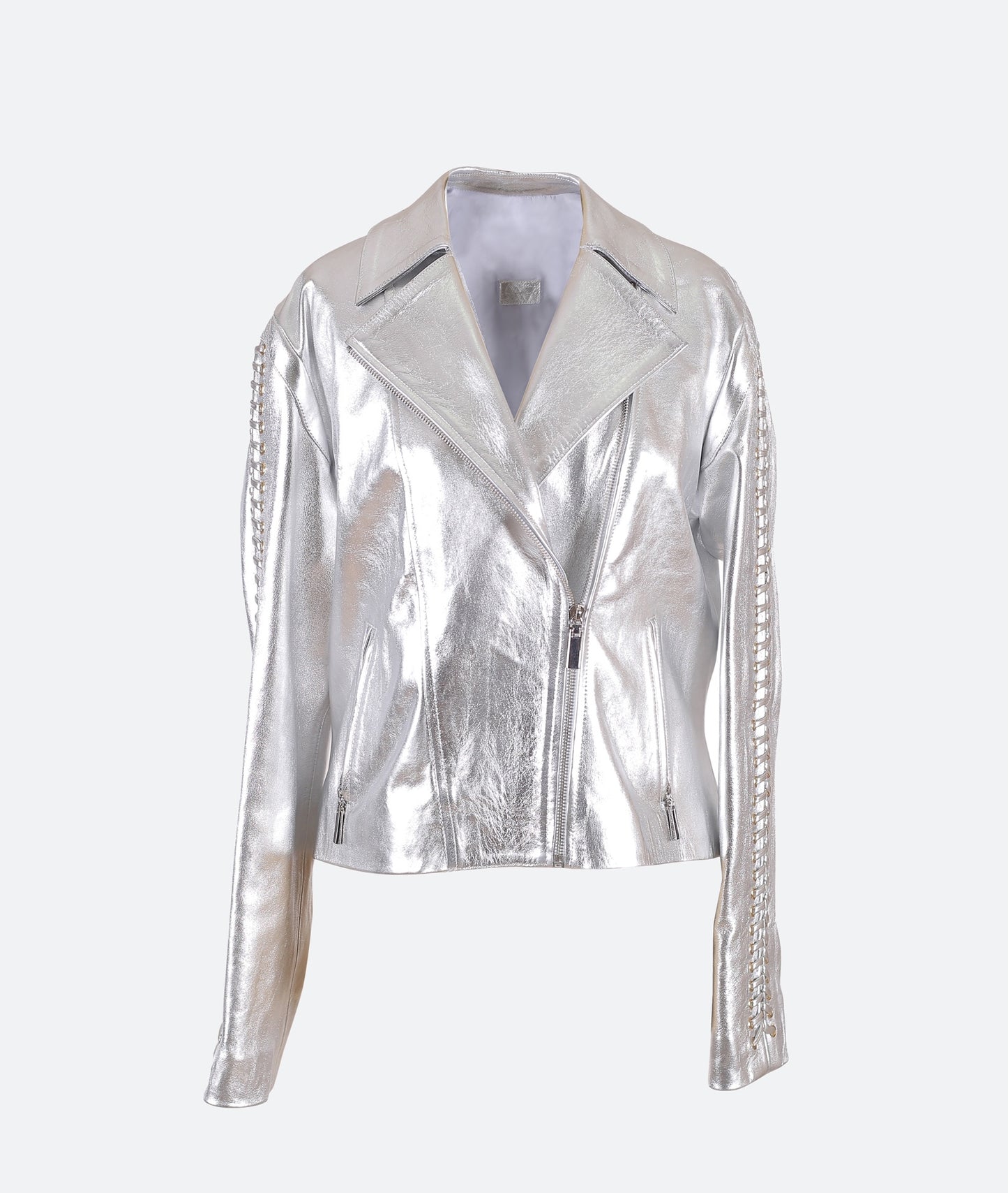 Azalea Leather Jacket Silver