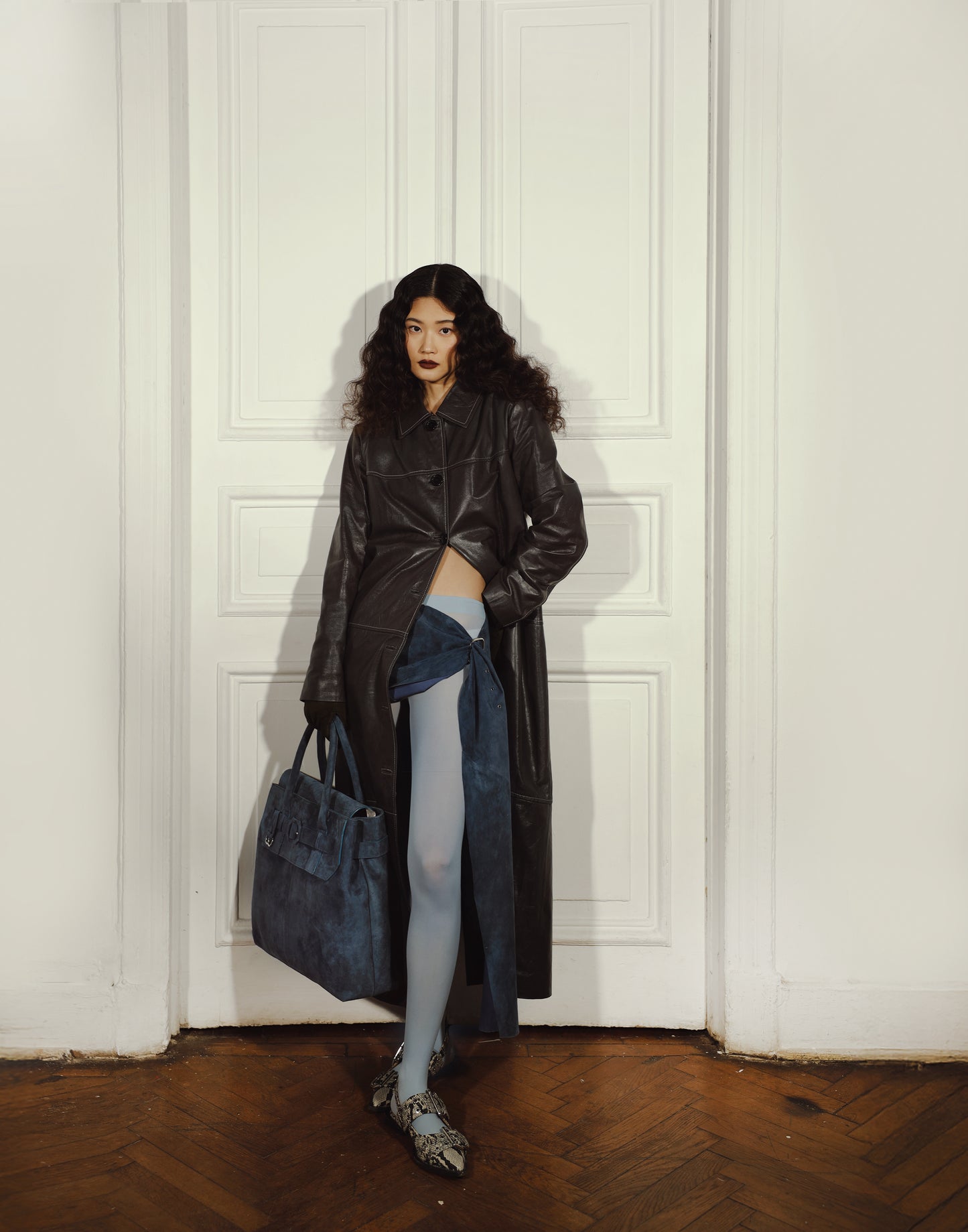 Eloura Oversized Suede Bag Blue