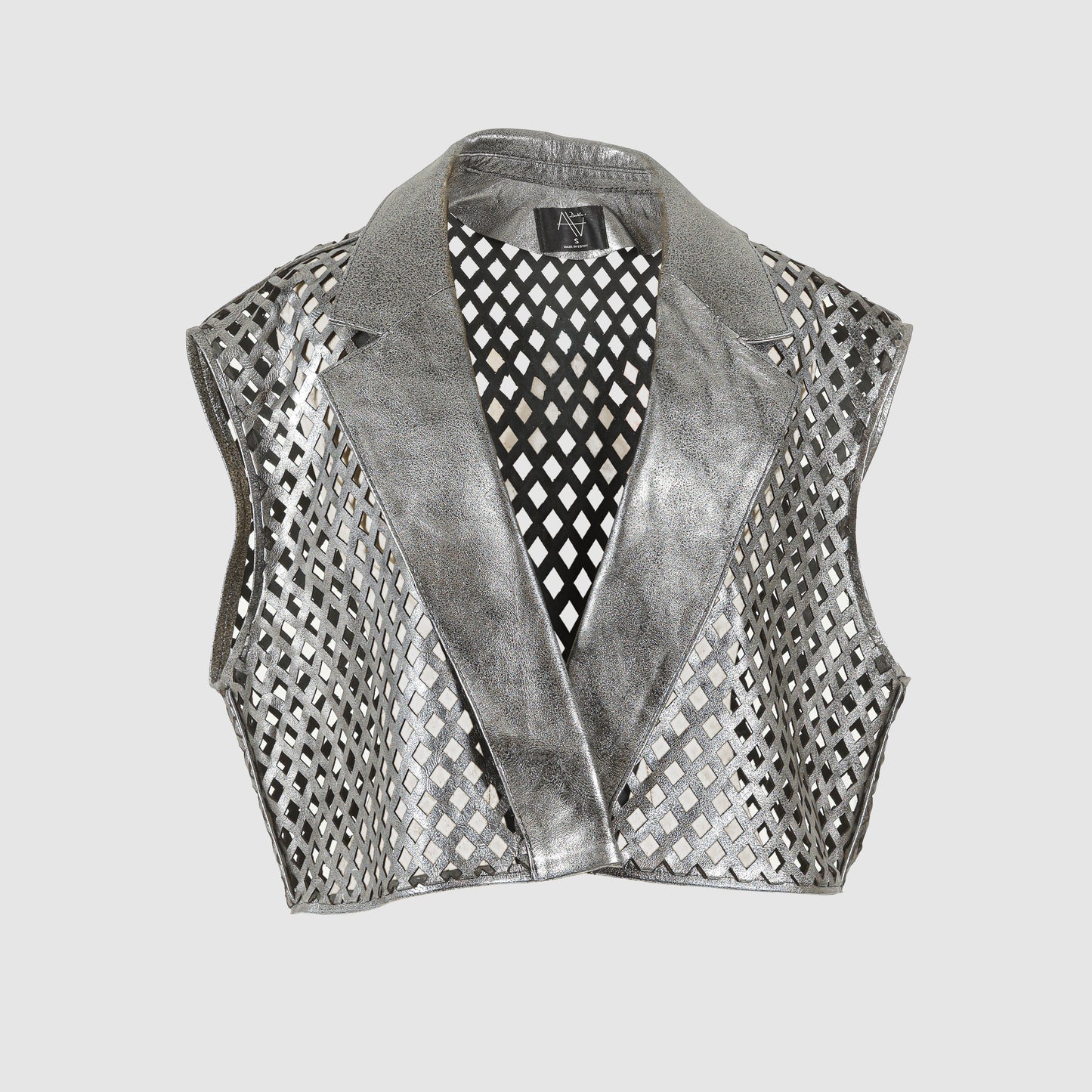 Kayden Leather Vest Washed Silver