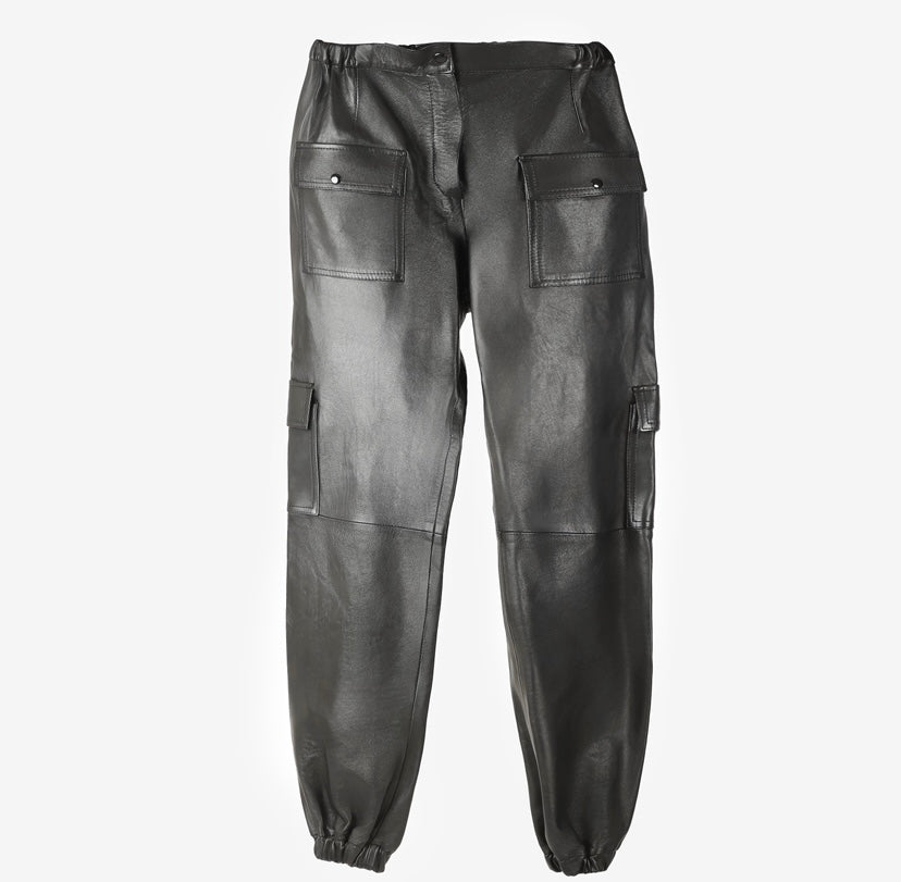 Tempest Leather Cargo Joggers Black