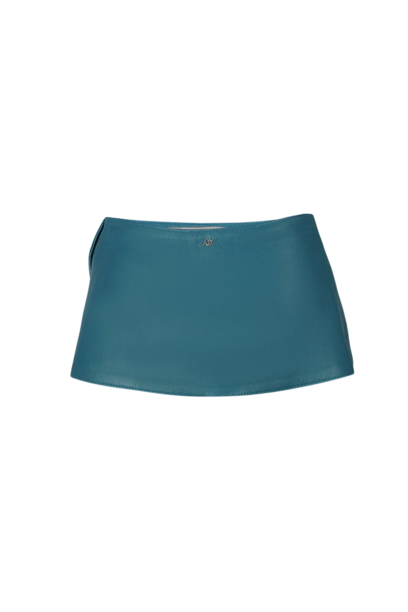 Bonnie Leather Waist Belt Creulean Blue
