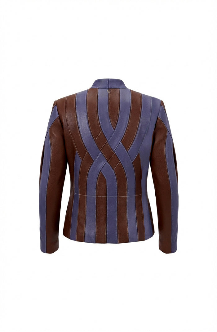 Brianna Leather Jacket Burgundy x Plum Purple