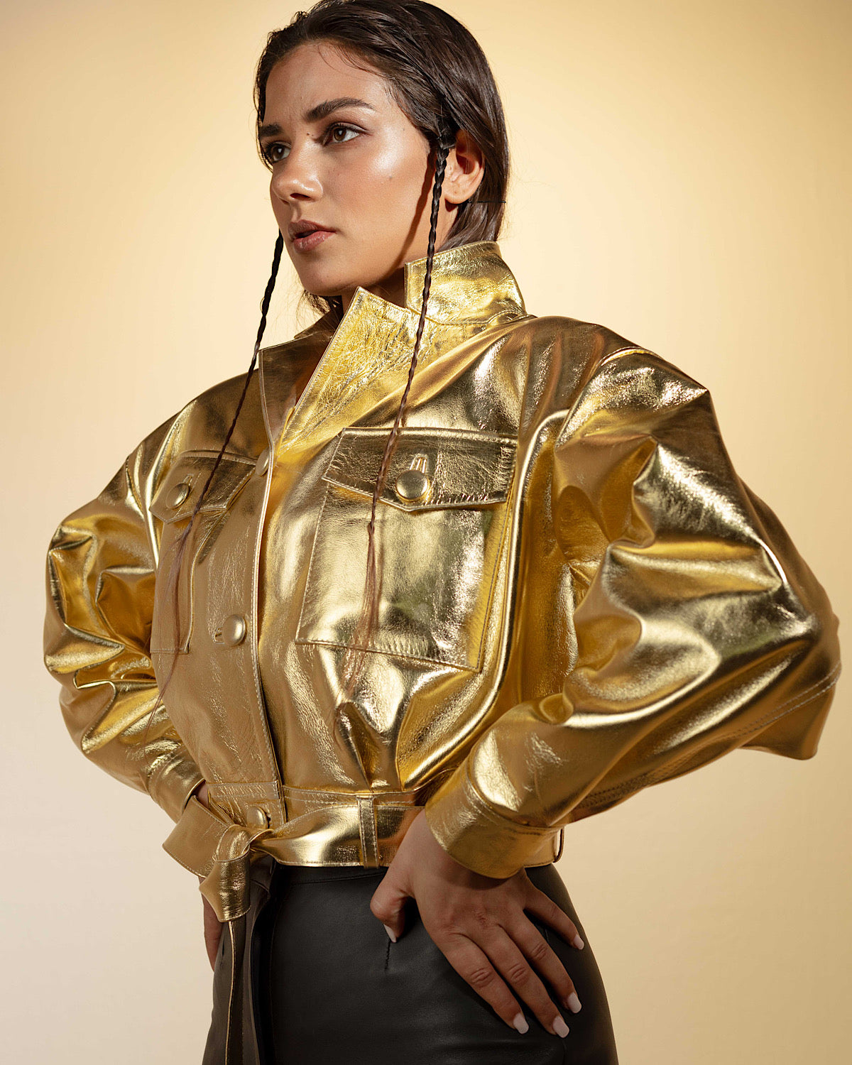 Buckthorn Leather Jacket Gold