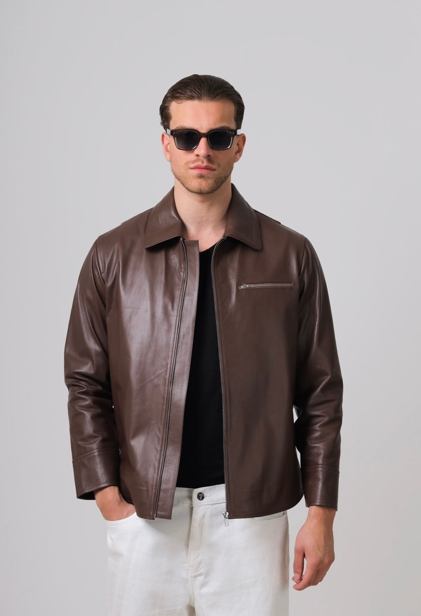 Emerson Leather Jacket Brown