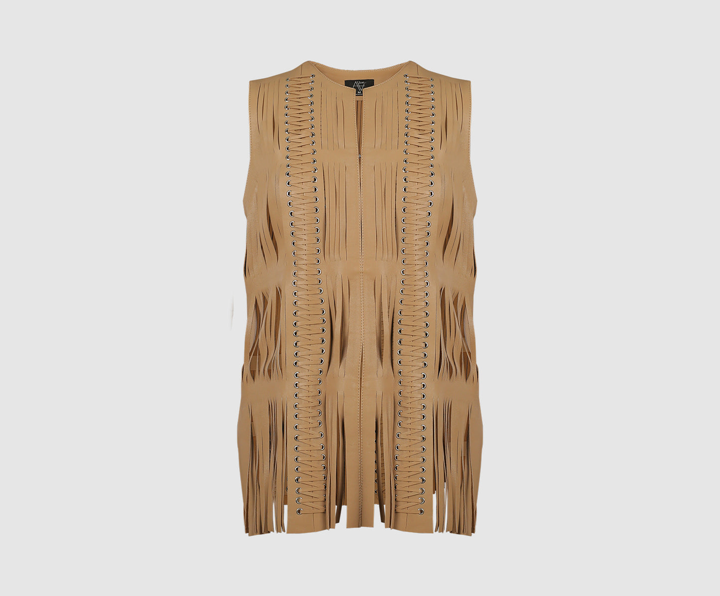 Caniayla Leather Vest Nude Beige