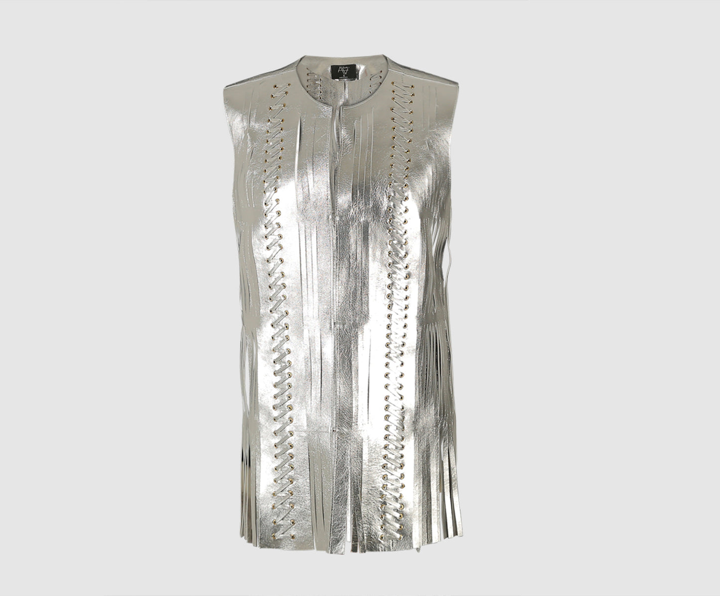 Caniayla Leather Vest Silver