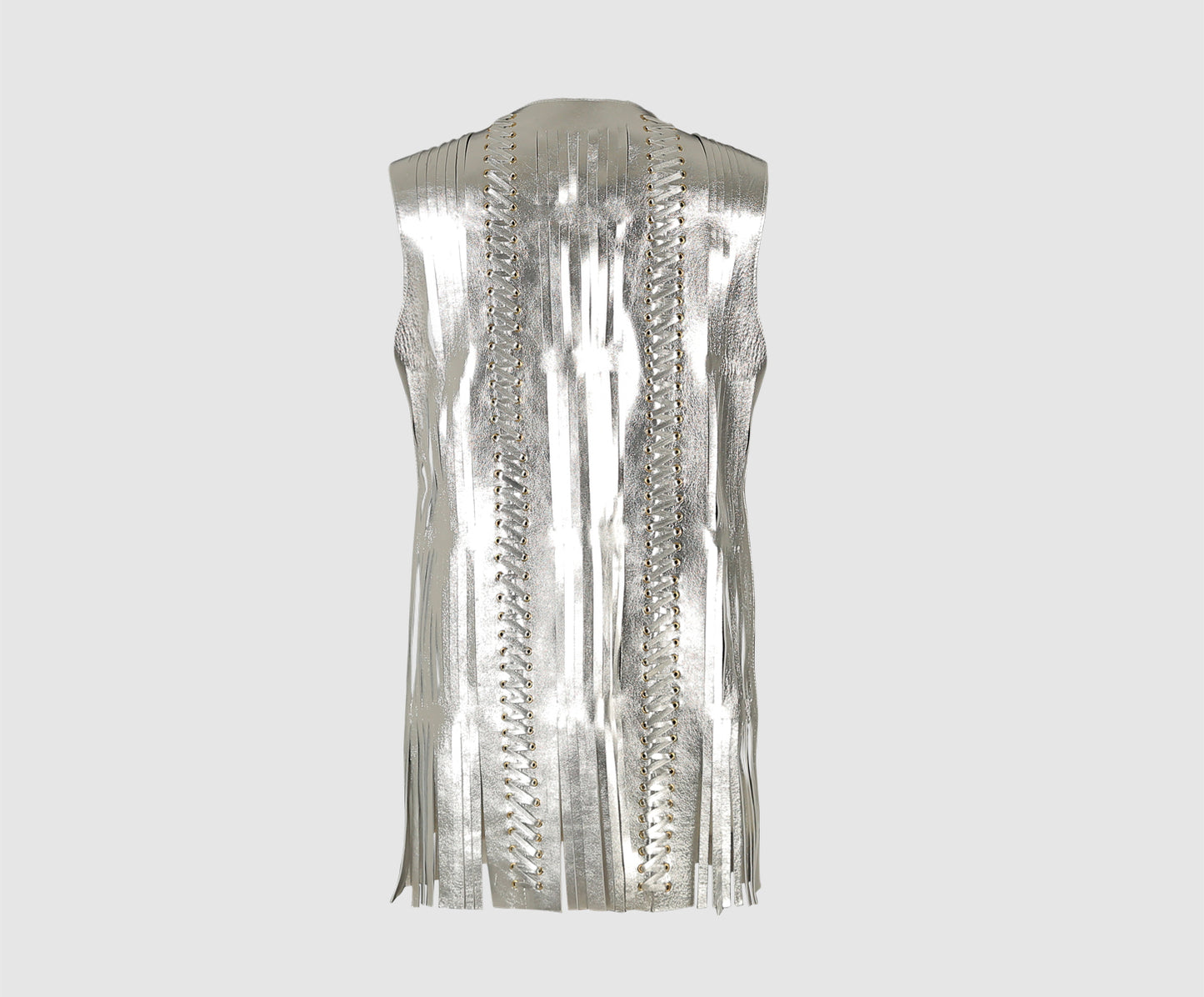 Caniayla Leather Vest Silver