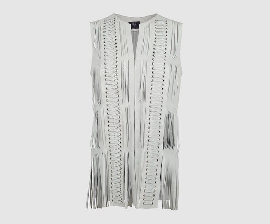 Caniayla Leather Vest White
