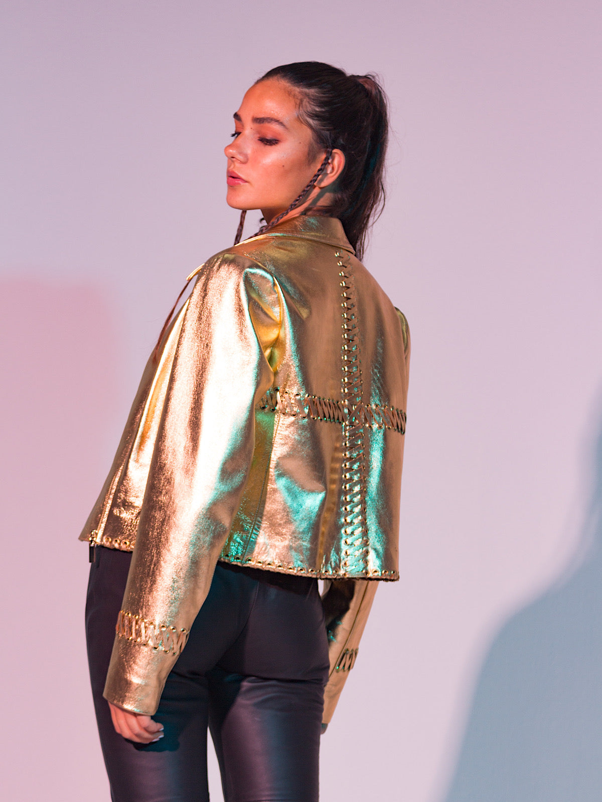 Canis Leather Jacket Gold