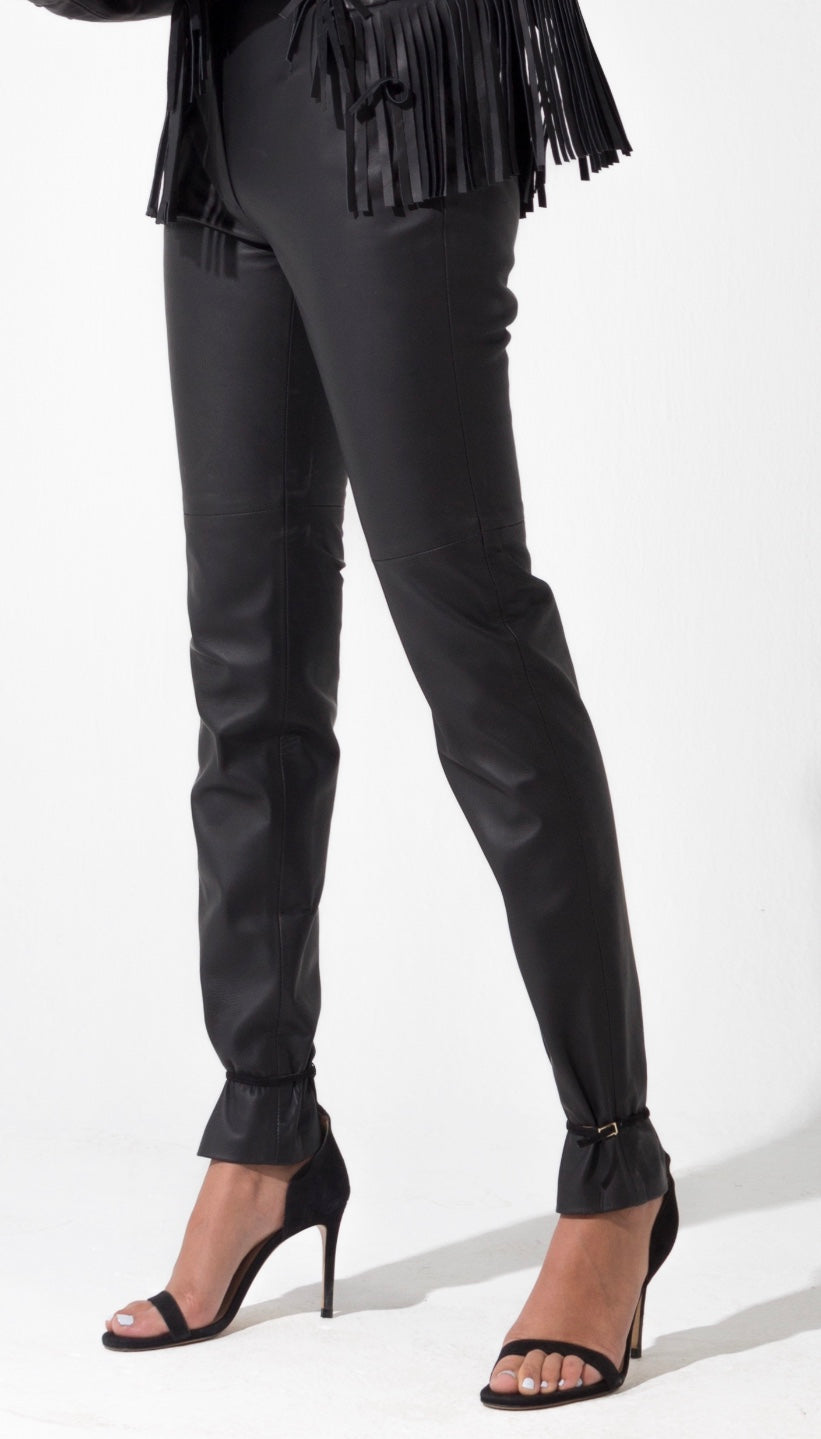 Charlie Leather Pants Black