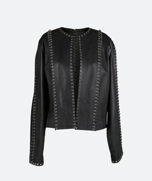 Chrome Leather Jacket Black
