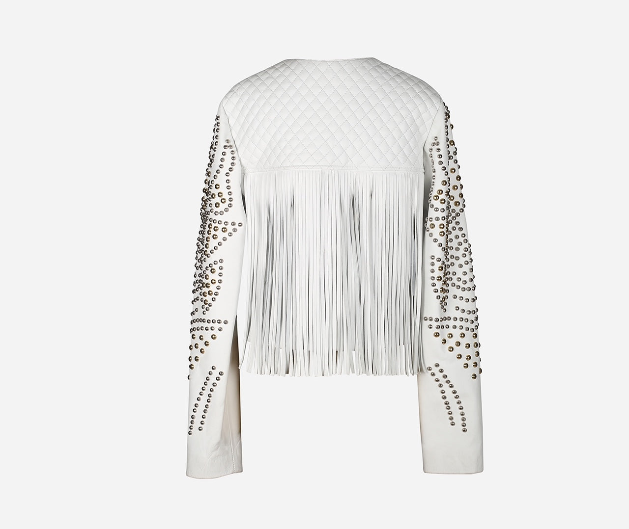 Clair De Lune Leather Jacket White