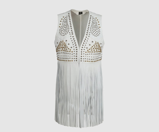 Clair De Lune Leather Vest White