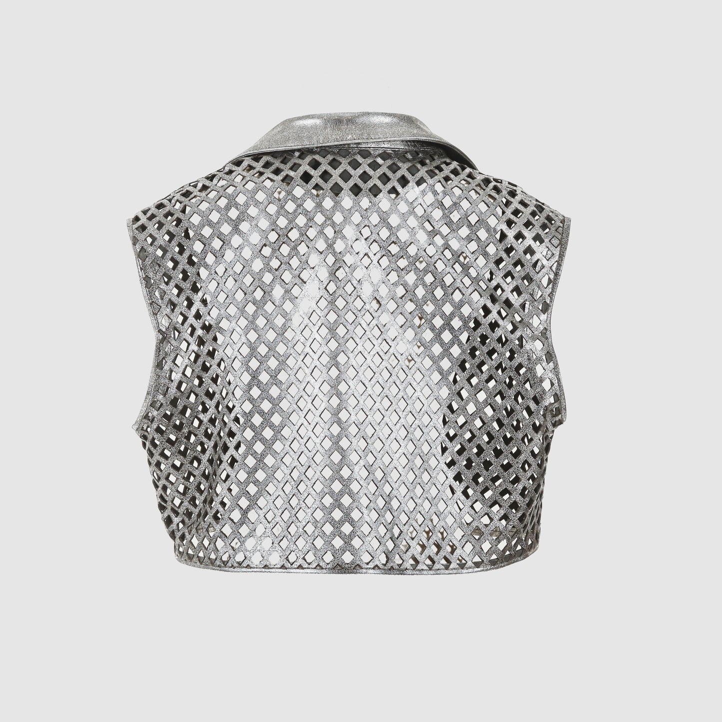 Kayden Leather Vest Washed Silver