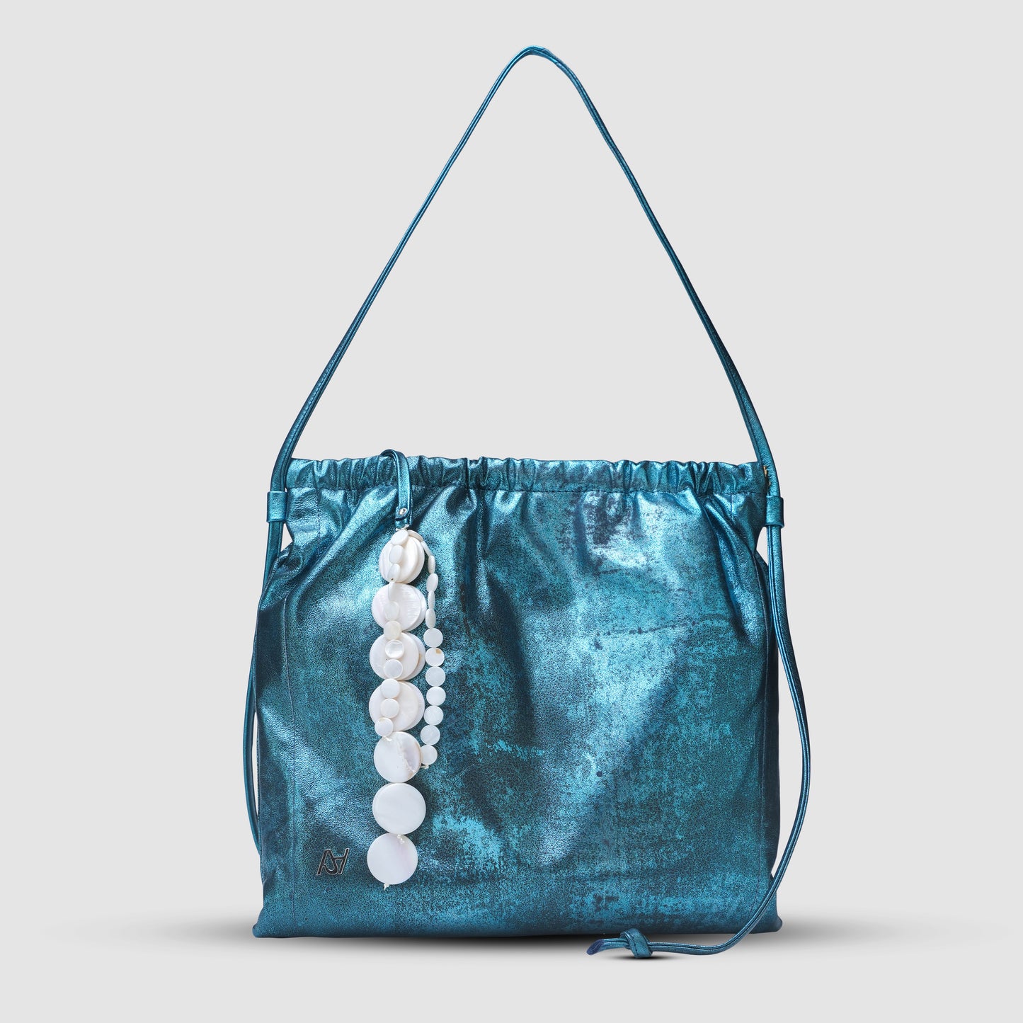 Melissa Clutch Leather Bag Washed Turquoise