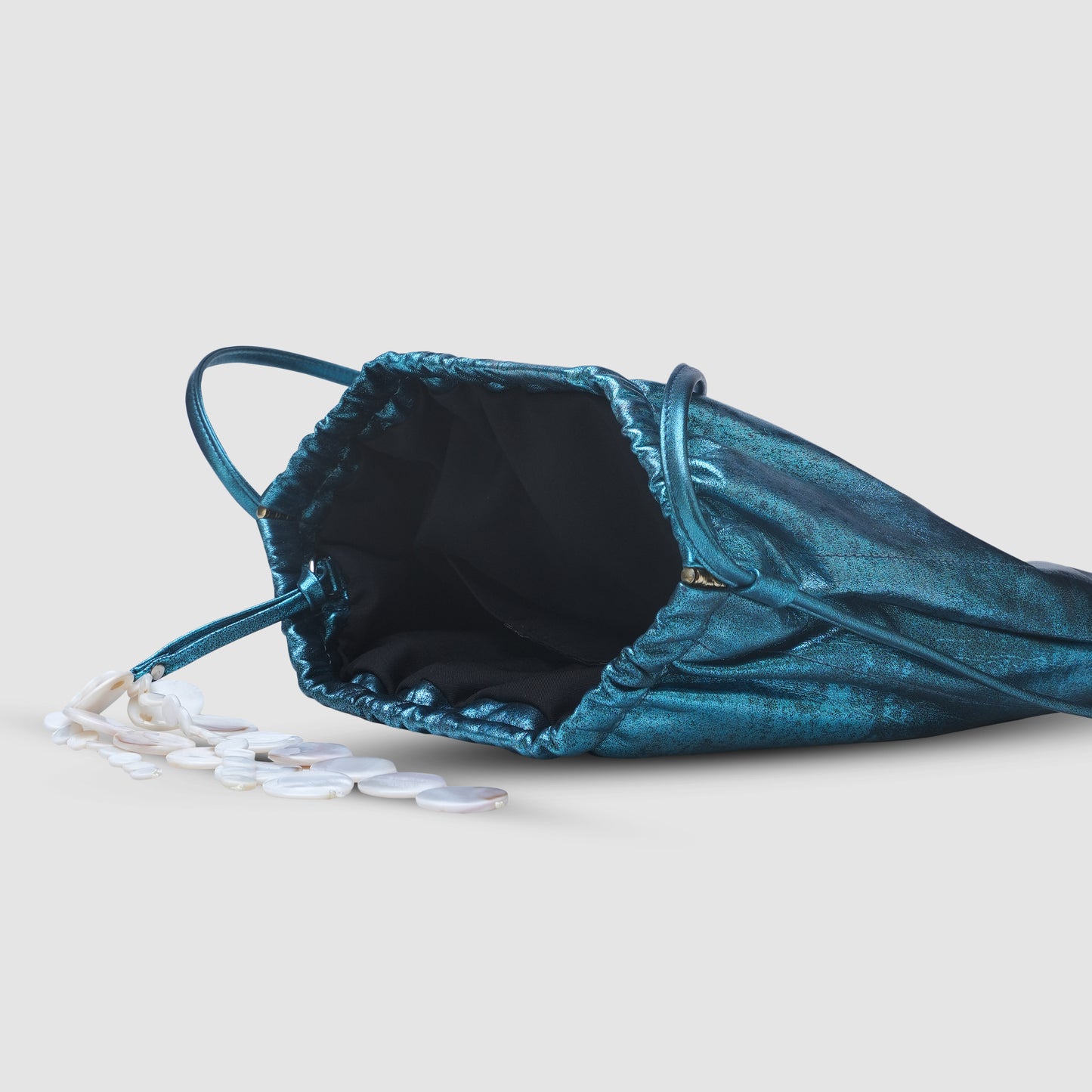 Melissa Clutch Leather Bag Washed Turquoise