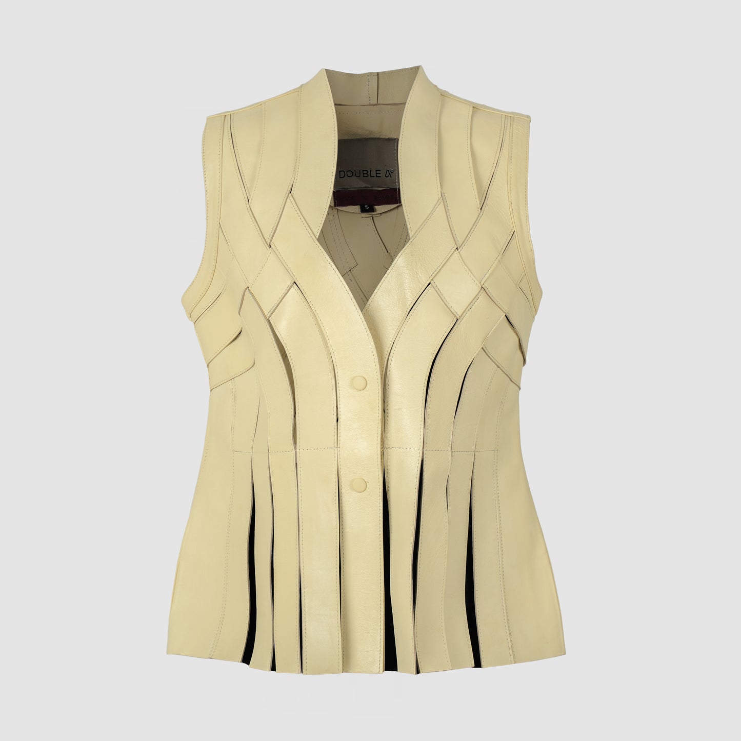 Brianna Leather Vest Butter Yellow