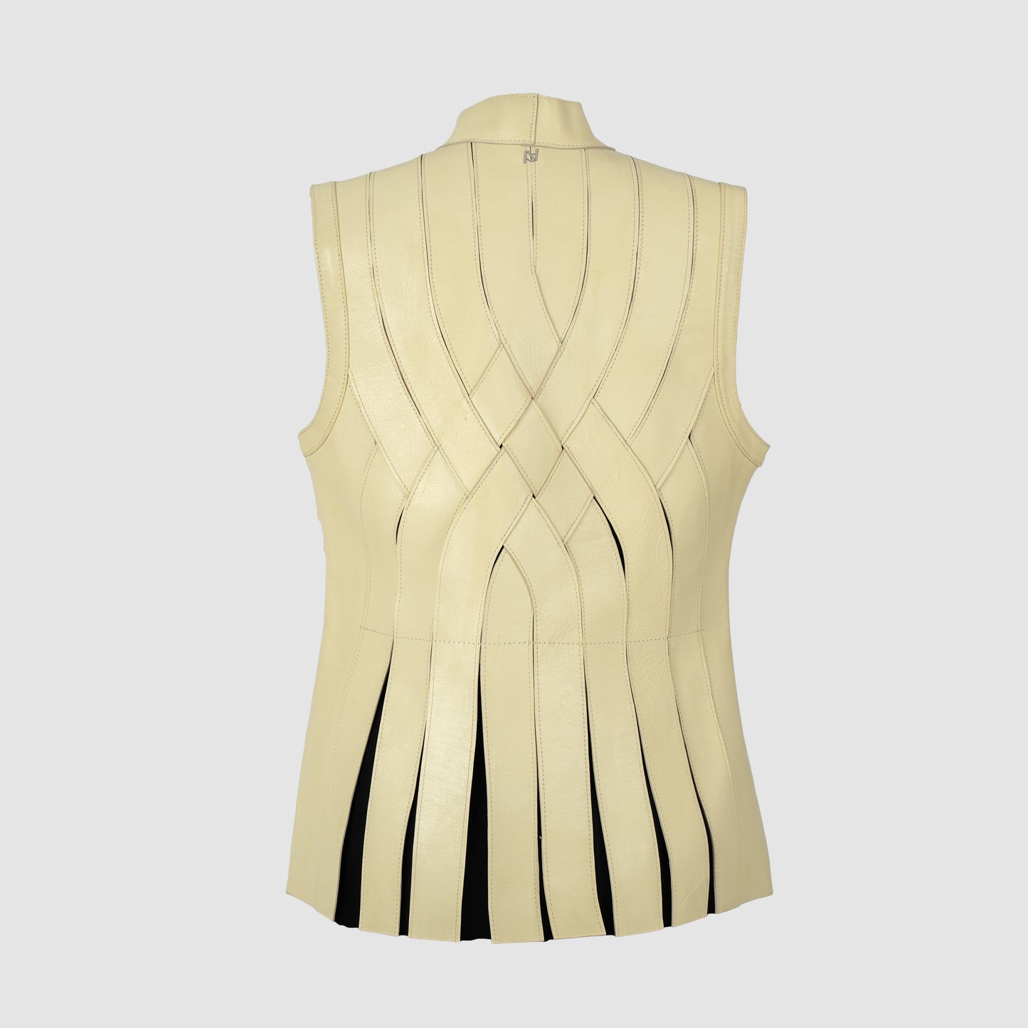 Brianna Leather Vest Butter Yellow
