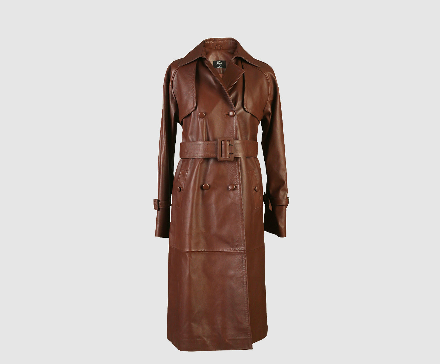 Dahlia Leather Coat Camel