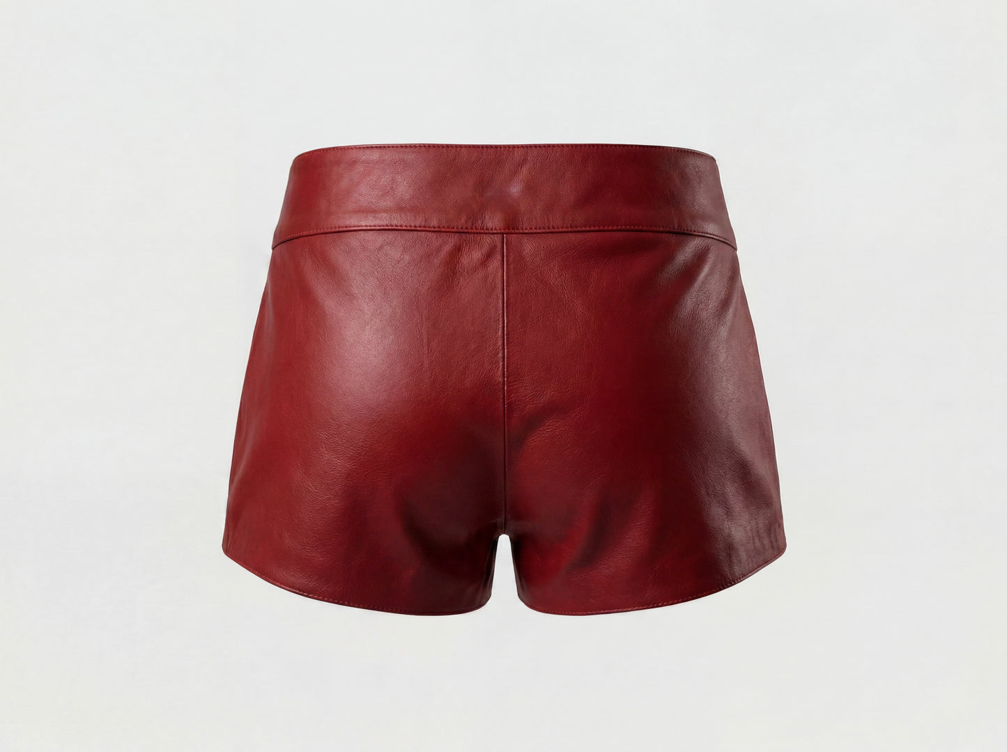 Sterling Leather Belted Shorts Red