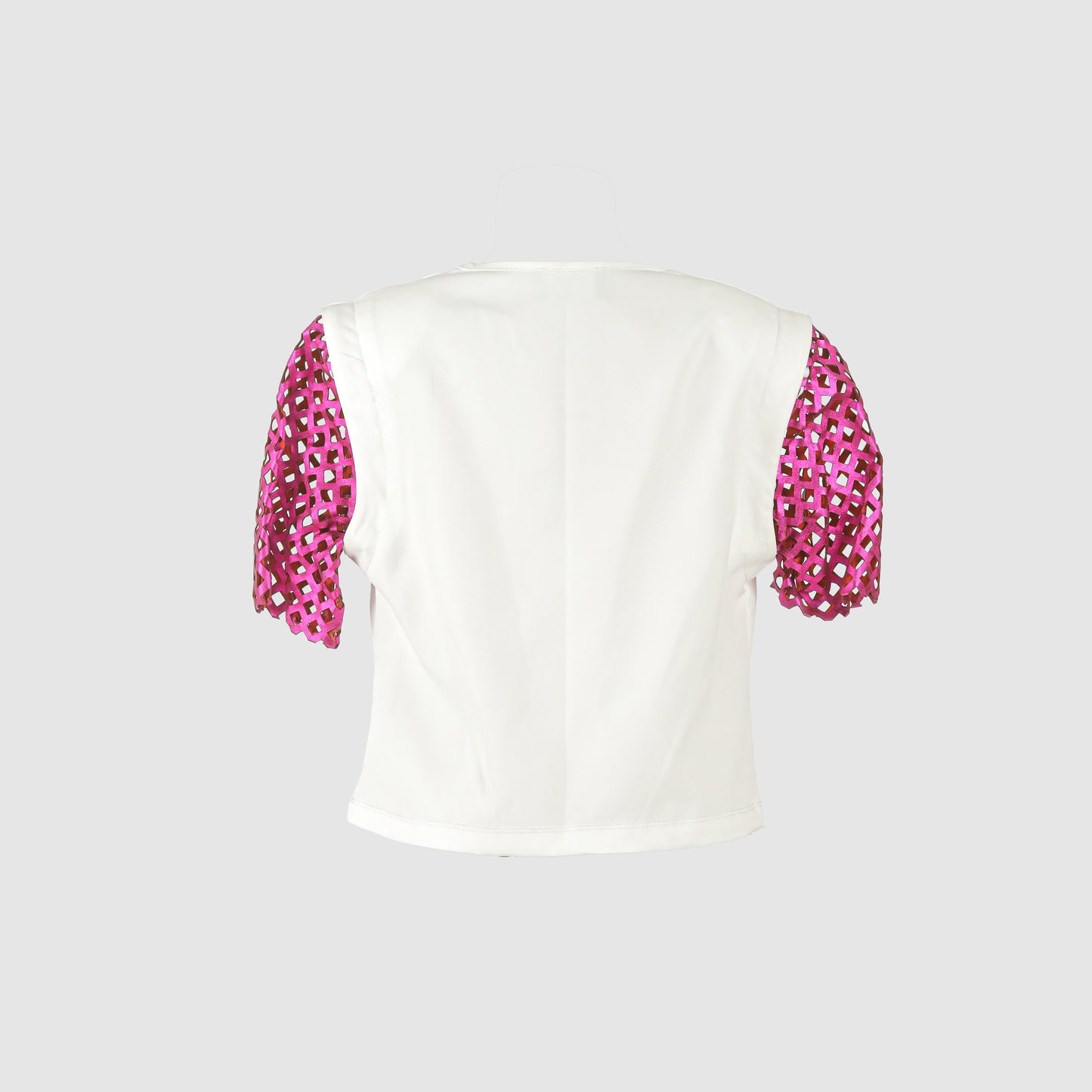 Mia Top White x Electric Pink
