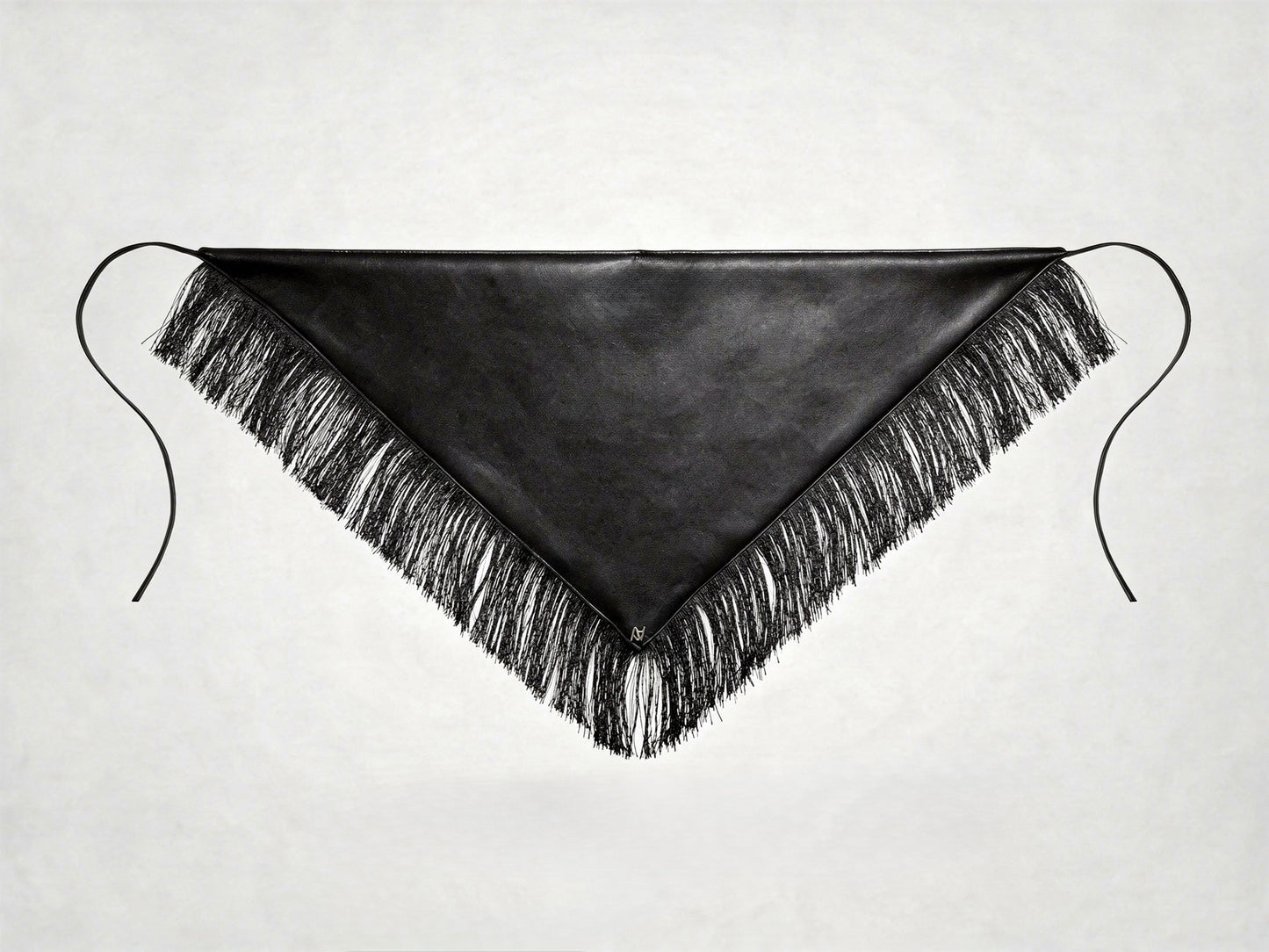Fringes Leather Bandana Black