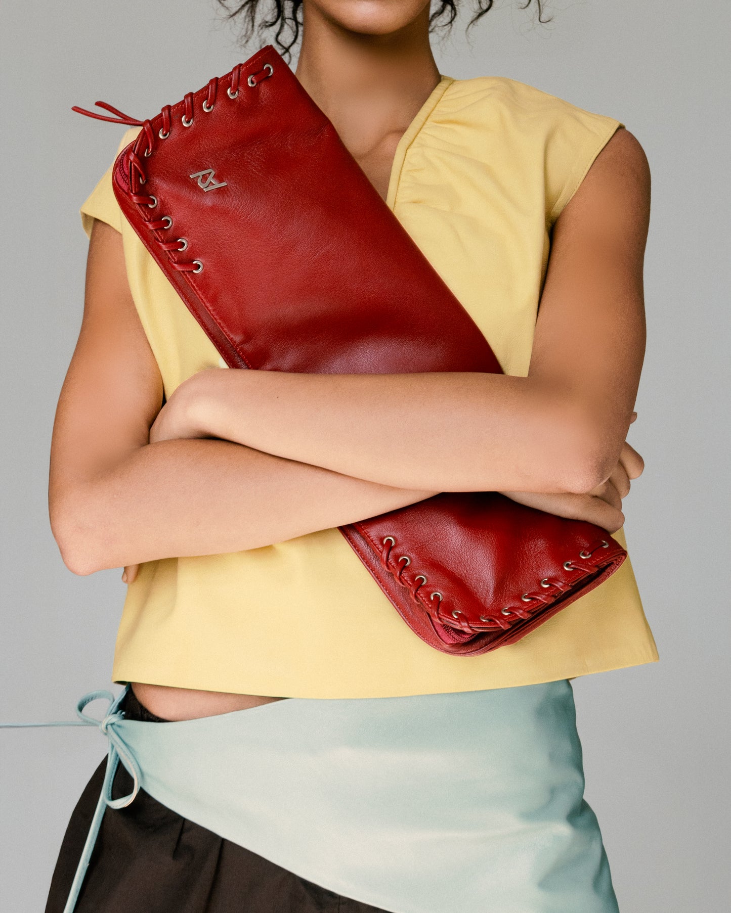 Annabelle Clutch Leather Bag Red