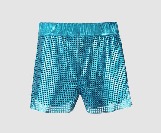 Ebony Leather Shorts Electric Blue