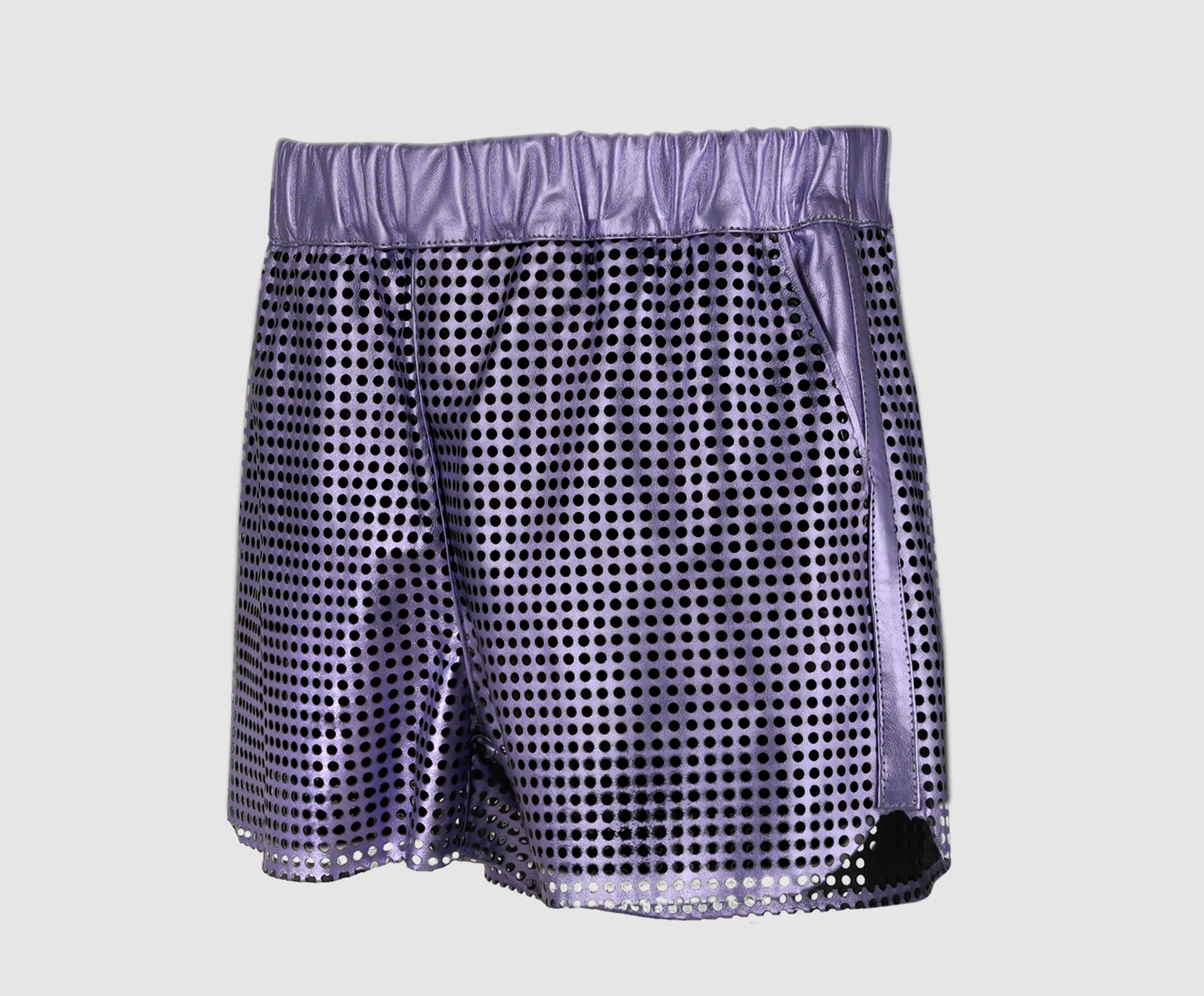 Ebony Leather Shorts Electric Purple