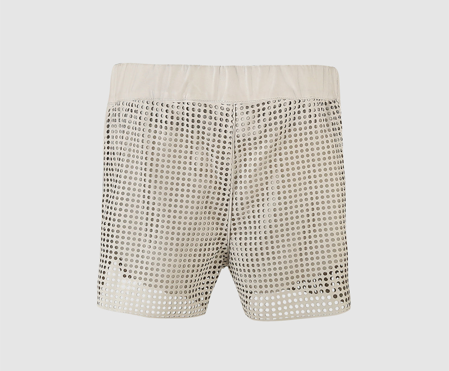 Ebony Leather Shorts White