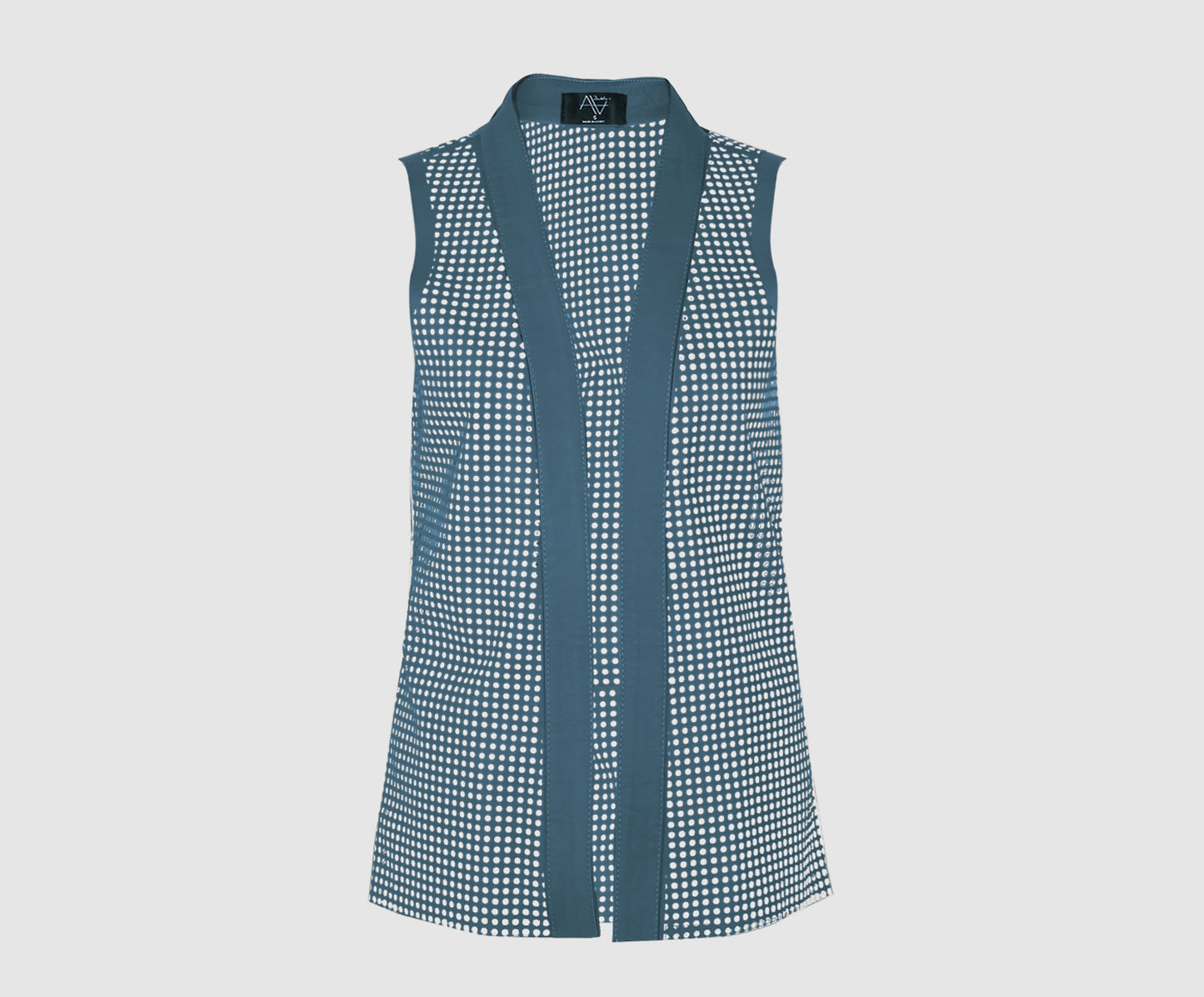 Ebony Leather Vest Cerulean Blue