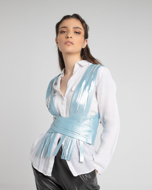 Ayla Leather Belt Electric Baby Blue