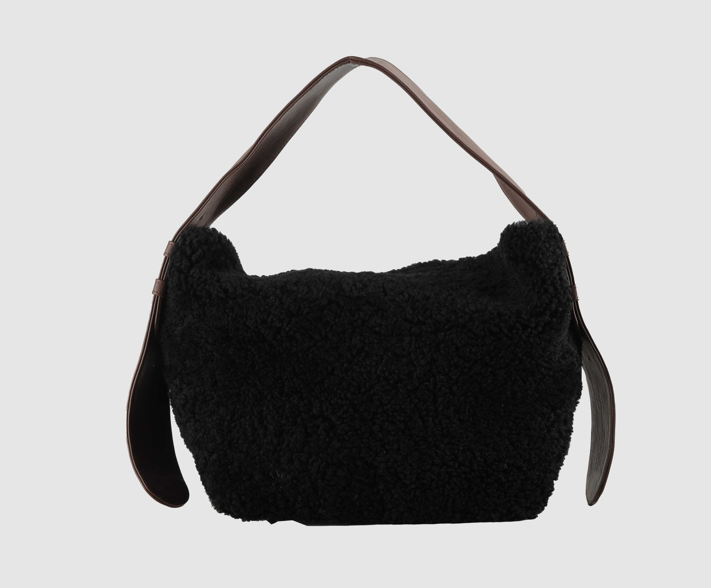 Eliana Shearling Bag Black x Brown