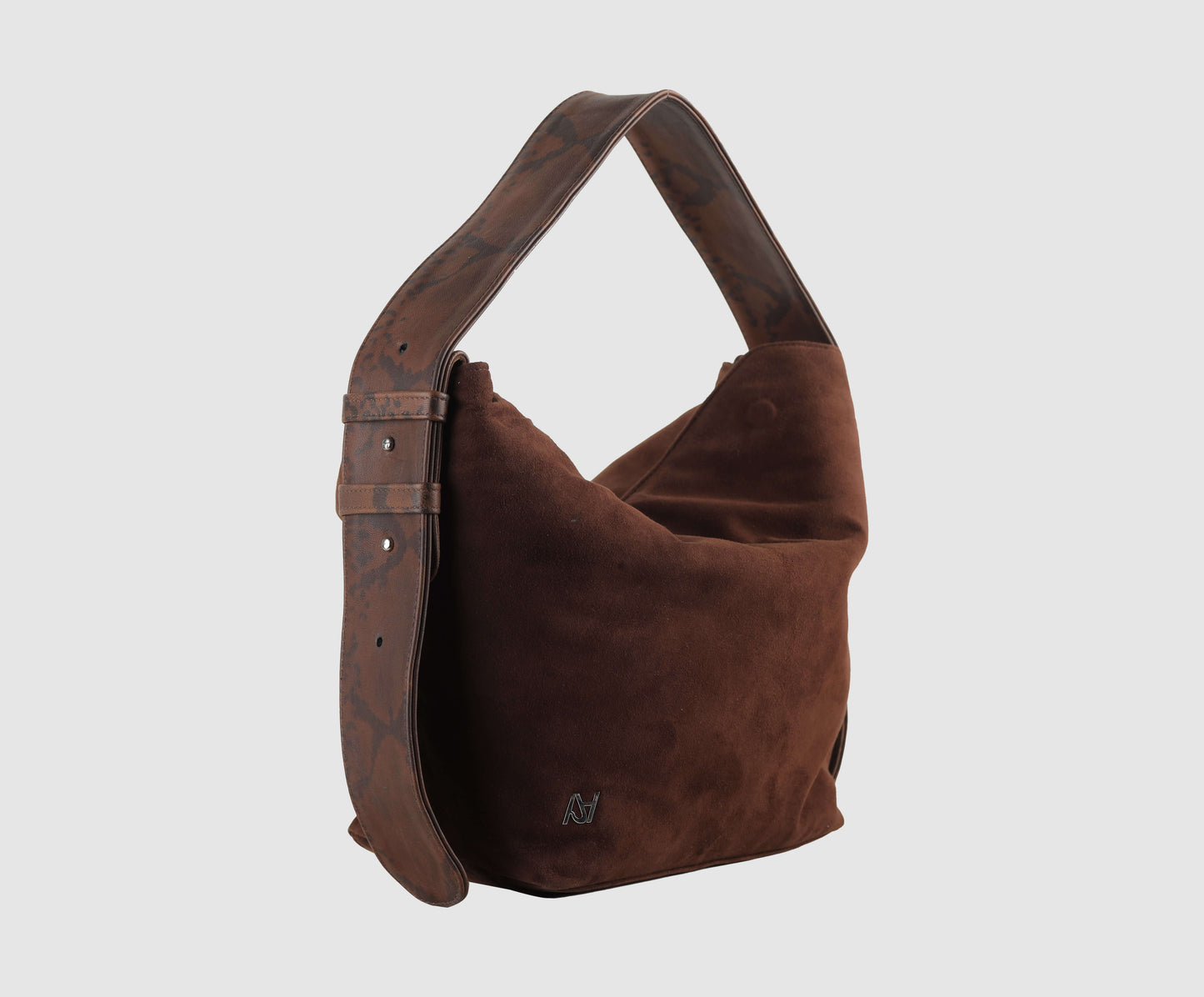 Eliana Suede Bag Brown x Snake Print