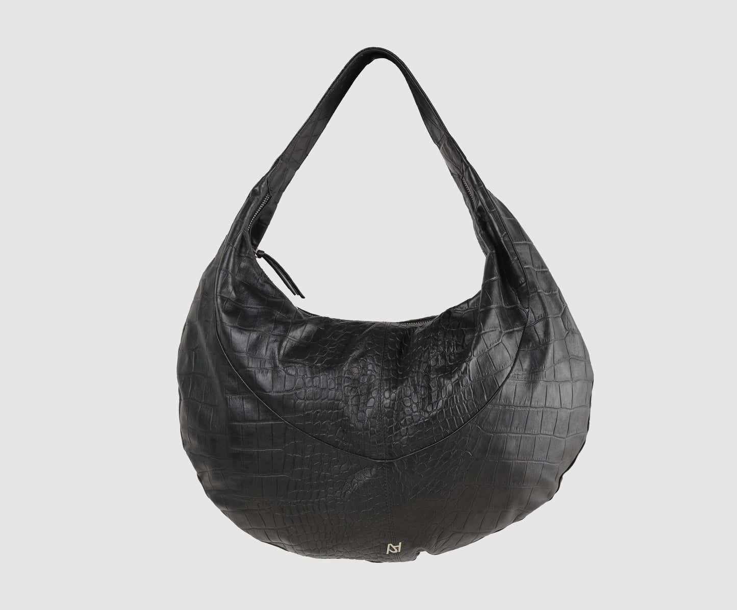 Evan Leather Bag Black Croc
