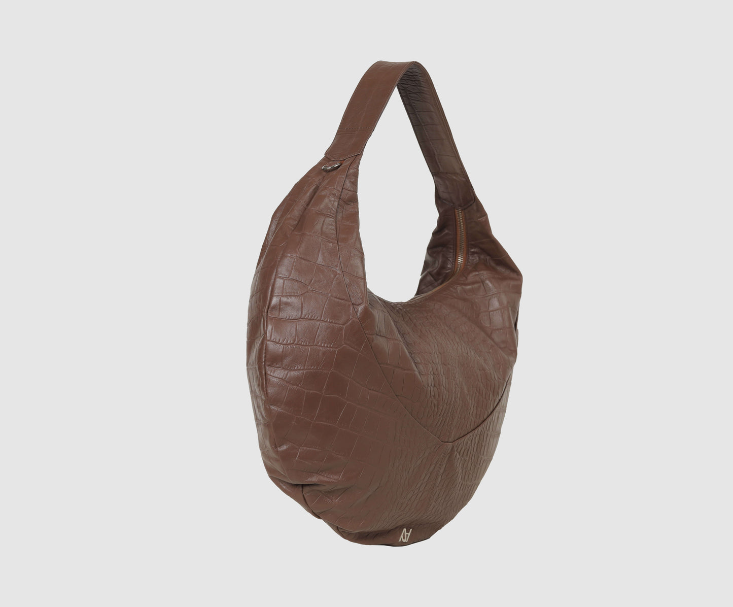 Evan Leather Bag Brown Croc