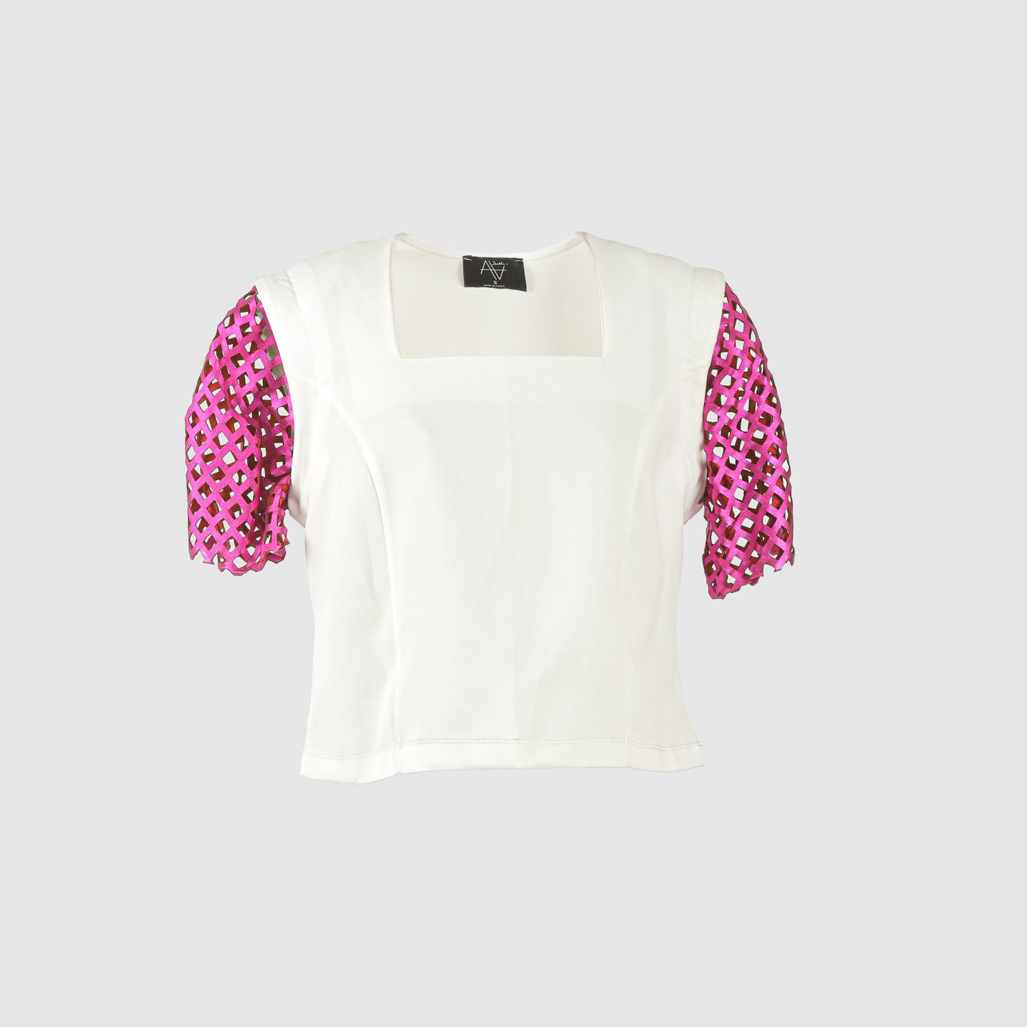 Mia Top White x Electric Pink