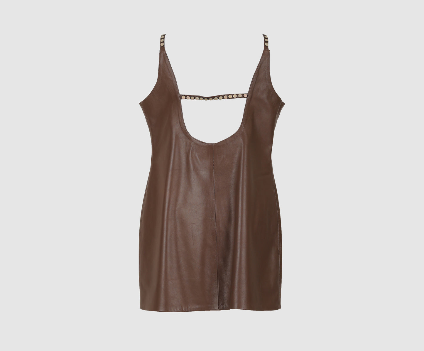 Charlotte Leather Dress Brown