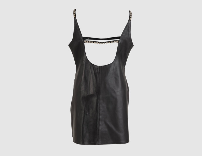 Charlotte Leather Dress Black