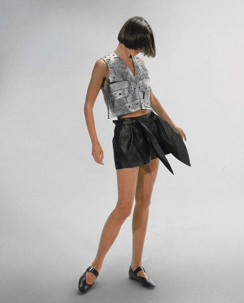Moonbow Leather Shorts Black