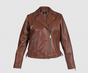 Gaia Leather Jacket Camel 1